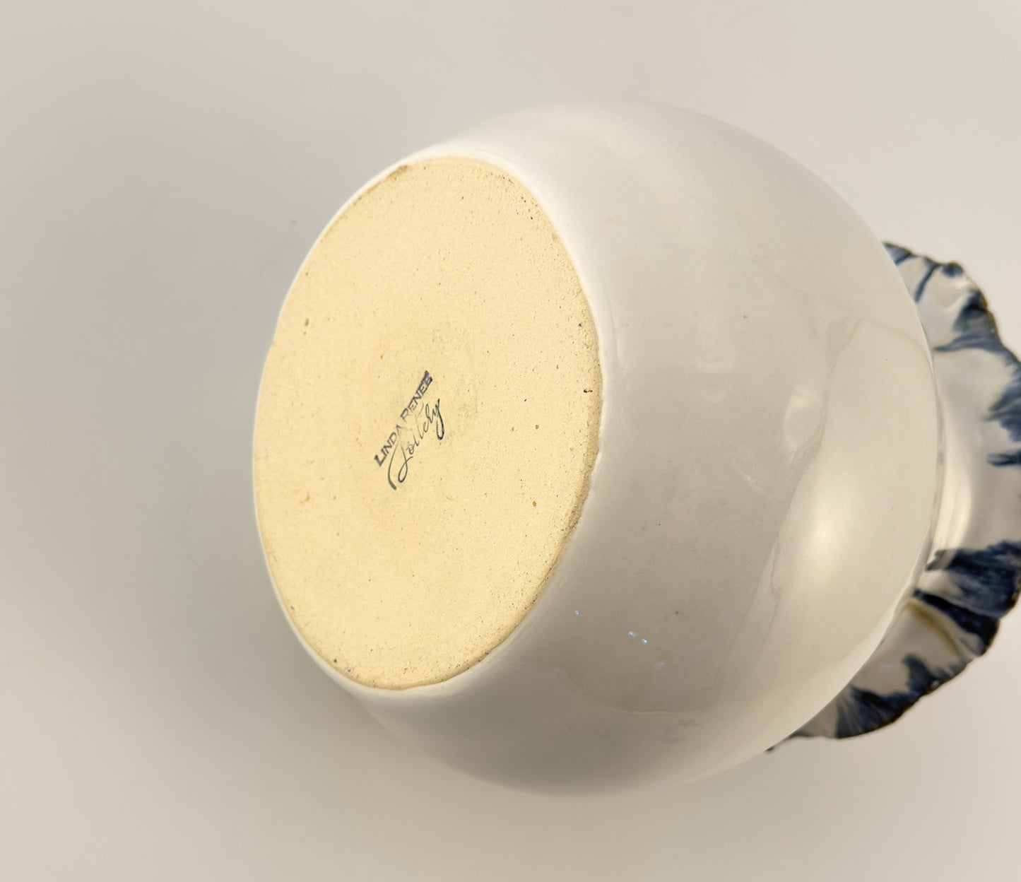 Handmade Sculptural Ceramic Vase. One-of-a-Kind Contemporary Art Vase, Petal Rim, White Glaze