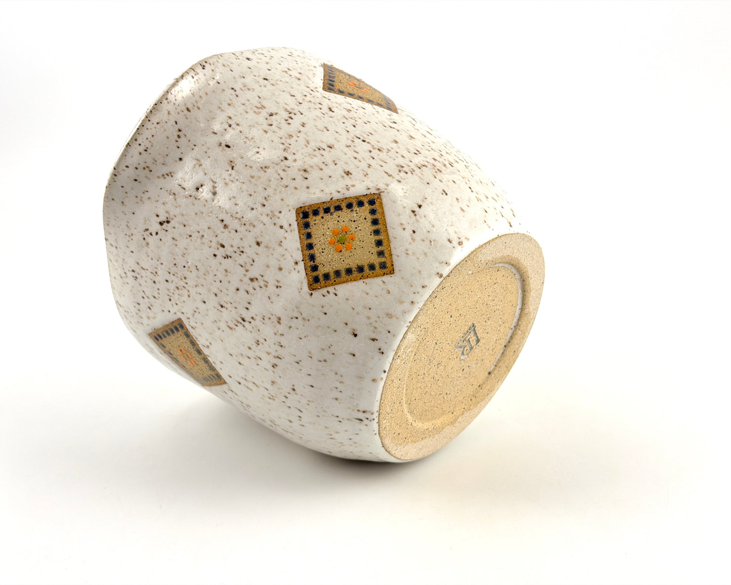 Tessera Collection Batter Bowl | One of a Kind Geometric Pottery with pour spout Large Mixing Bowl