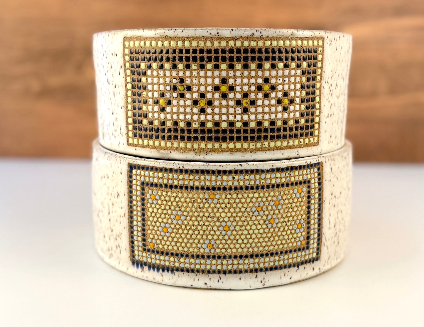 Tessera Collection Pet Bowl | One of a Kind Geometric Pottery