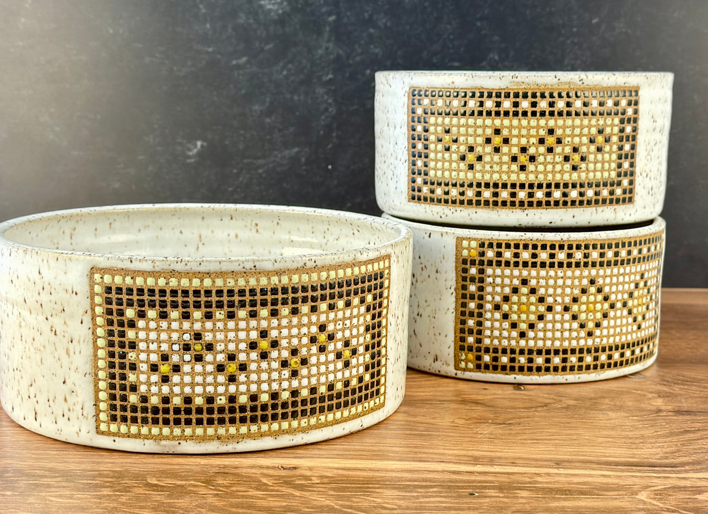 Tessera Collection Pet Bowl | One of a Kind Geometric Pottery