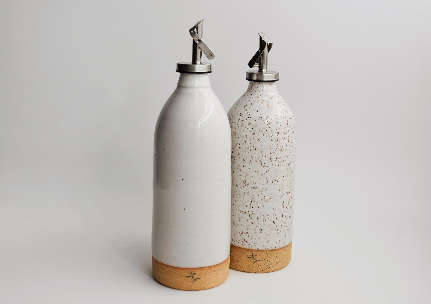 Handmade Ceramic Olive Oil Cruet | Drip-Free Pourer | Homespun Collection