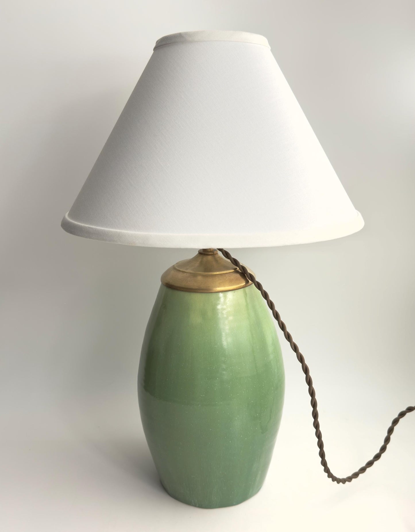 Handcrafted Ceramic Table Lamp with Brass Hardware | Timeless Modern Farmhouse Style