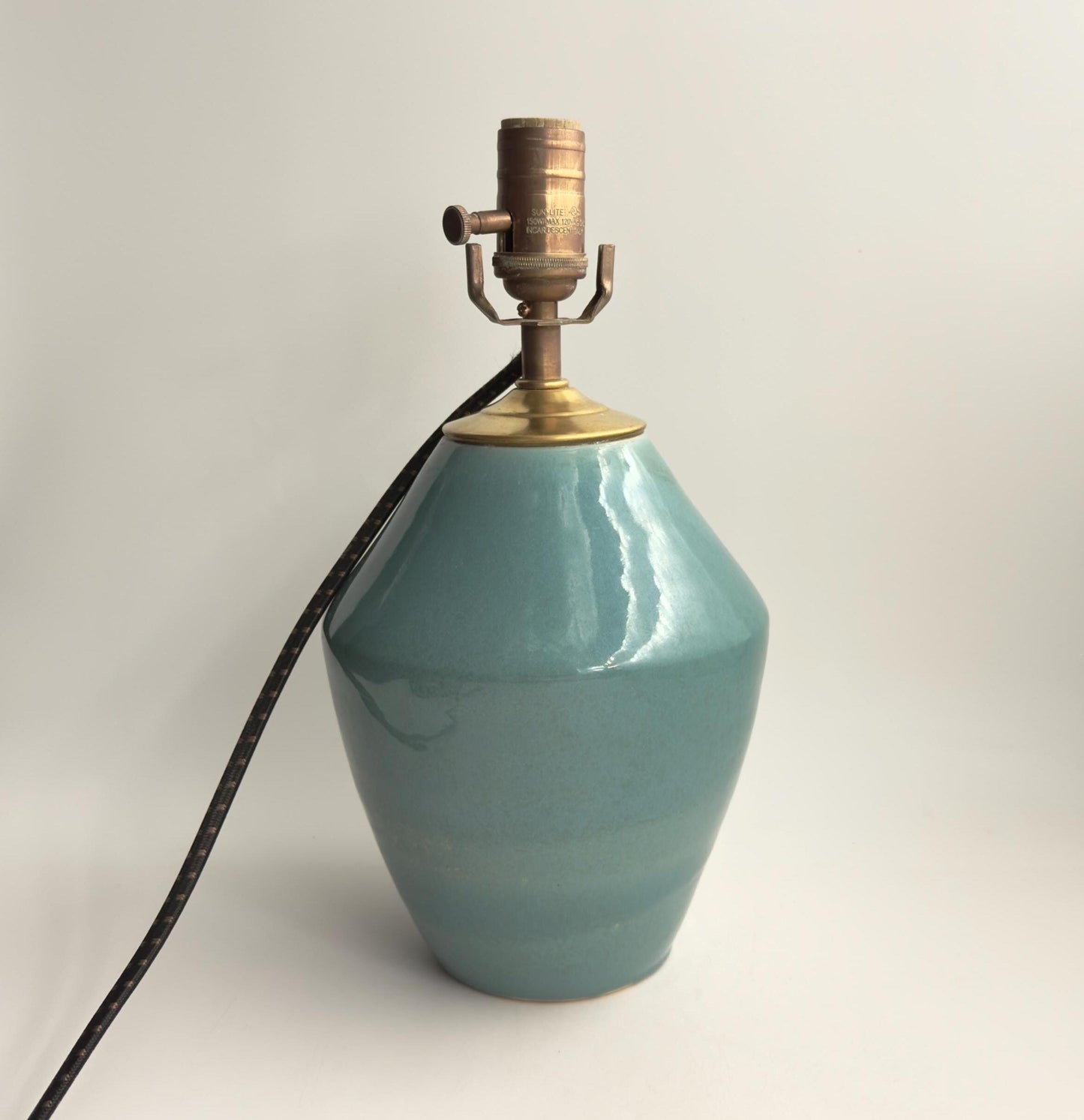 Handcrafted Ceramic Table Lamp with Brass Hardware | Timeless Modern Farmhouse Style