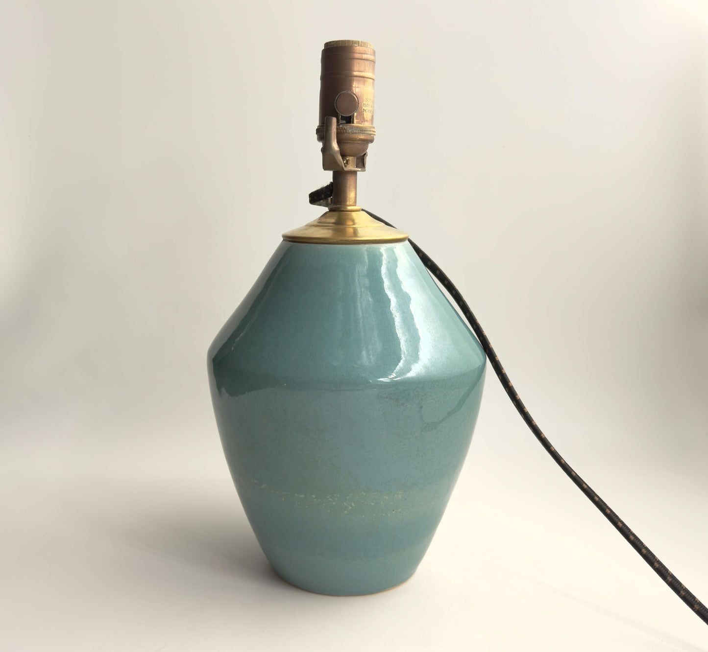Handcrafted Ceramic Table Lamp with Brass Hardware | Timeless Modern Farmhouse Style