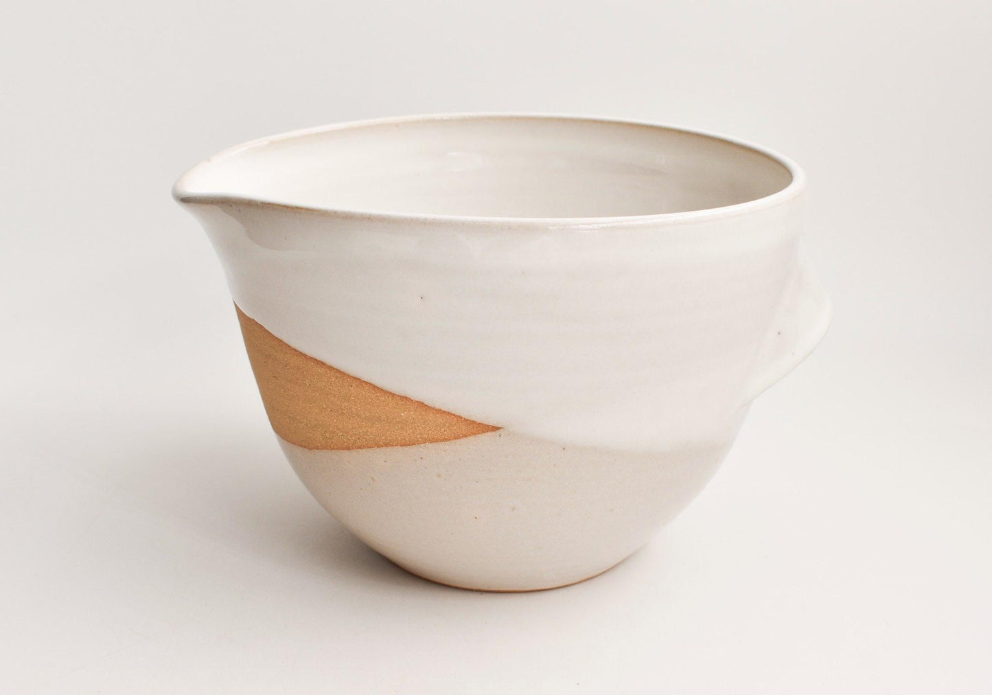 Homespun Batter Bowls | Handmade Mixing Bowls with Handle & Pour Spout | Set of 4 Sizes
