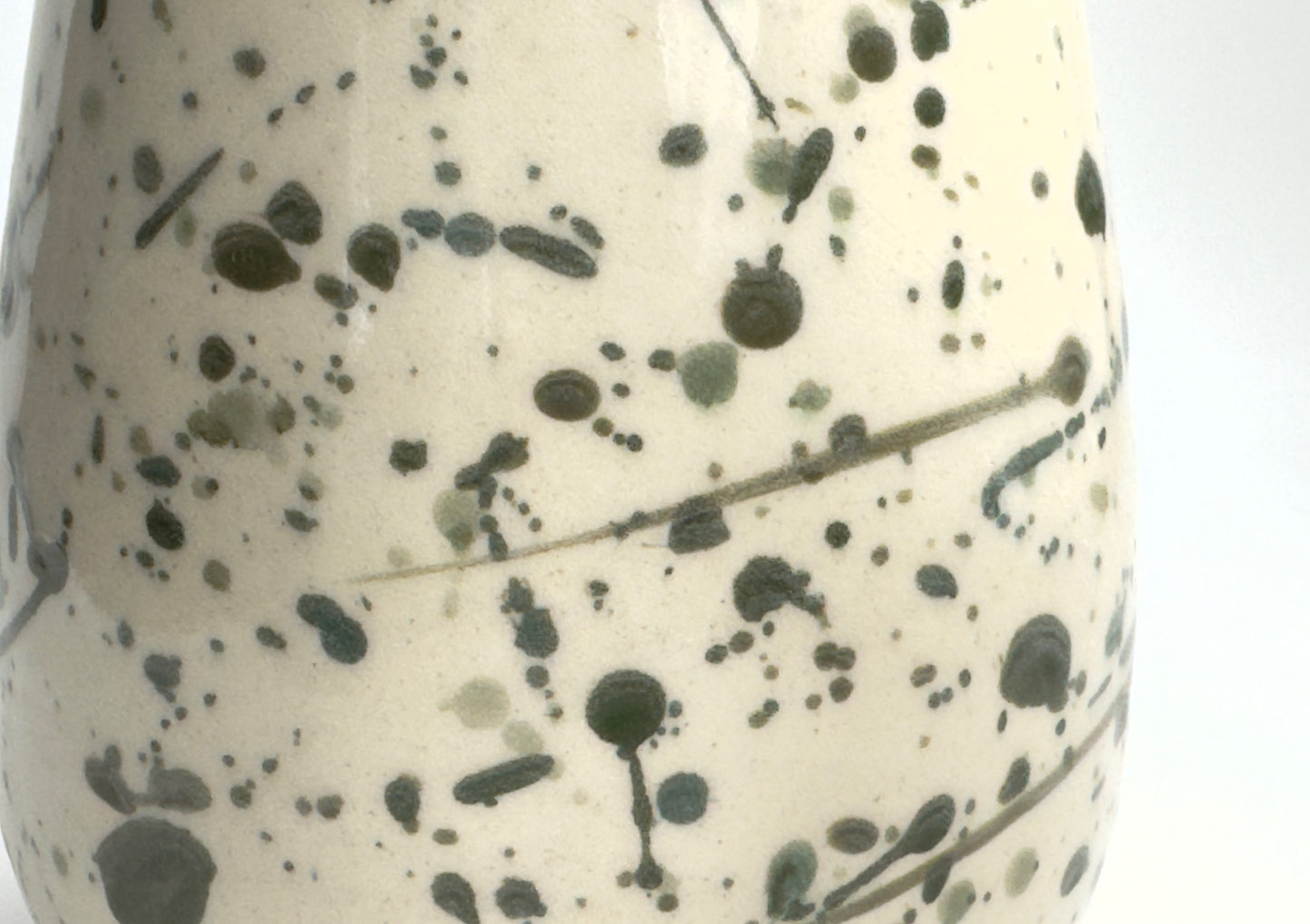 Tall Green Splatterware Ceramic Pitcher - Hand Thrown Porcelain, 64 oz One of a Kind Pottery Splattered Hand painted Cottage Decor