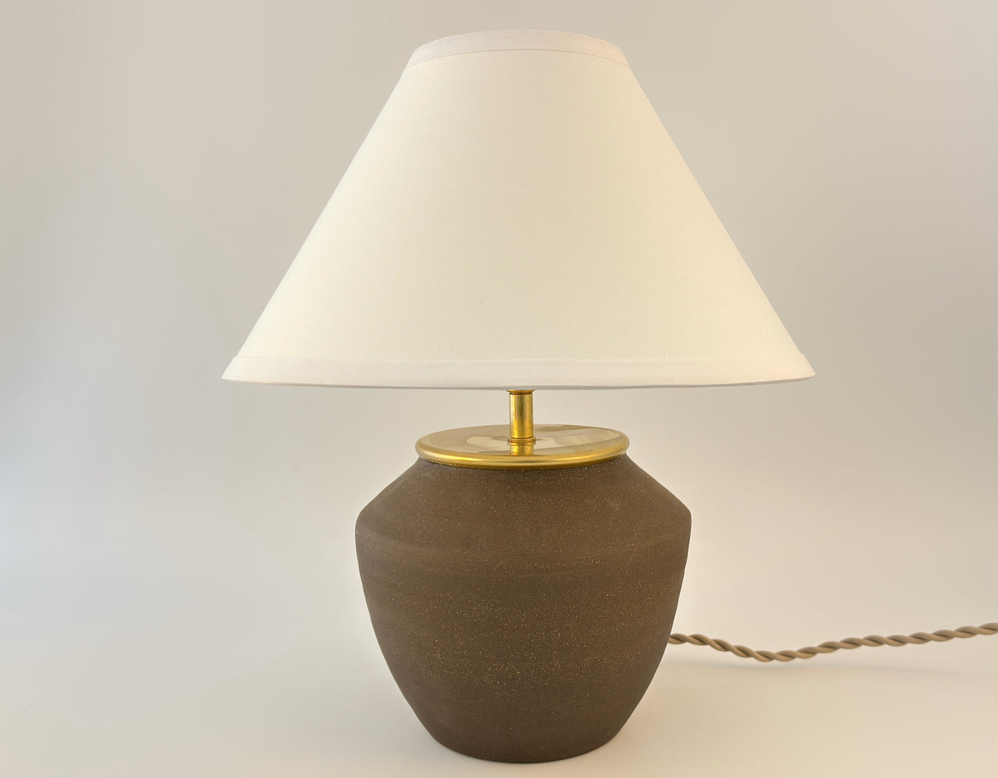 Handcrafted Ceramic Table Lamp with Brass Hardware | Timeless Modern Farmhouse Style