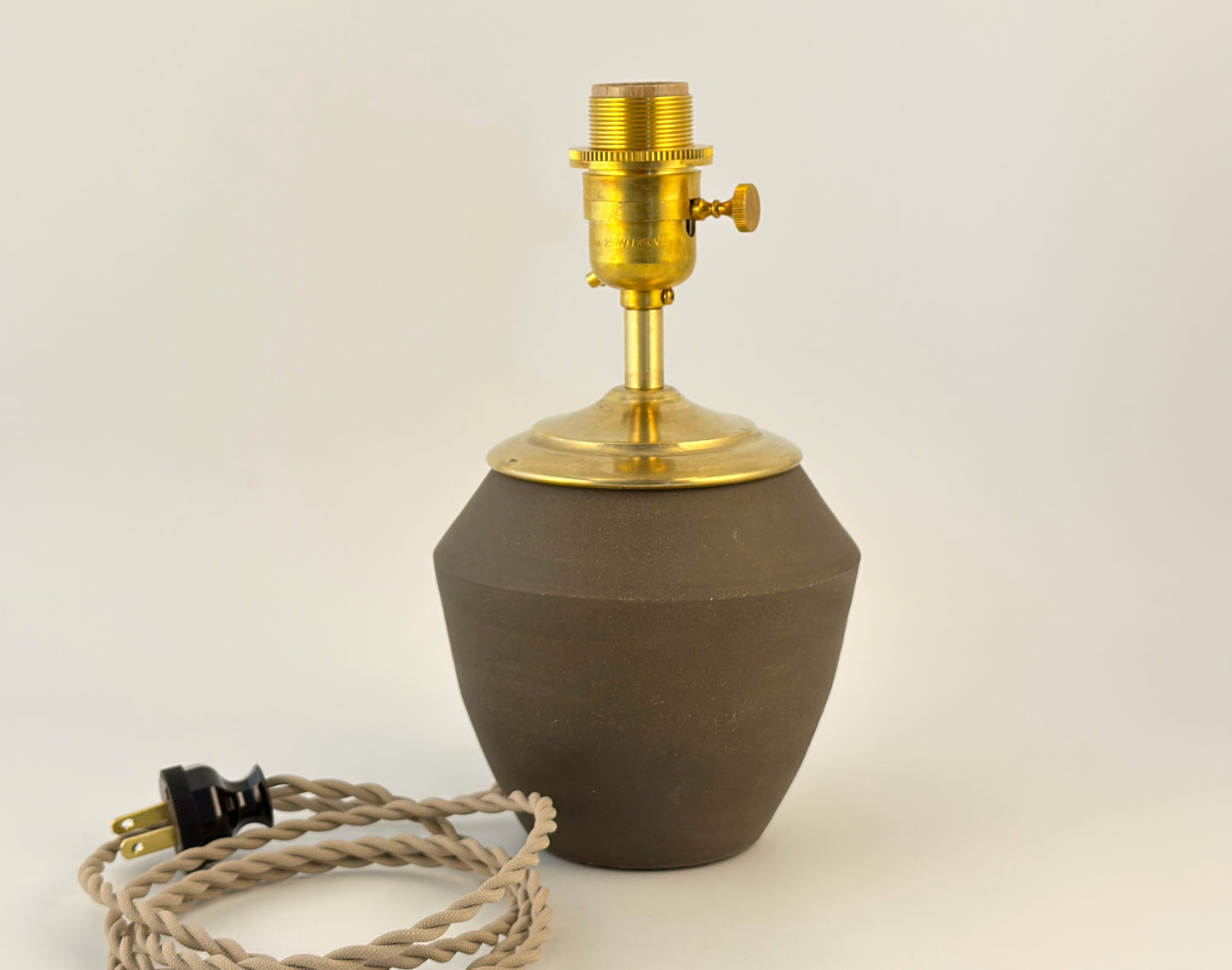 Handcrafted Ceramic Table Lamp with Brass Hardware | Timeless Modern Farmhouse Style