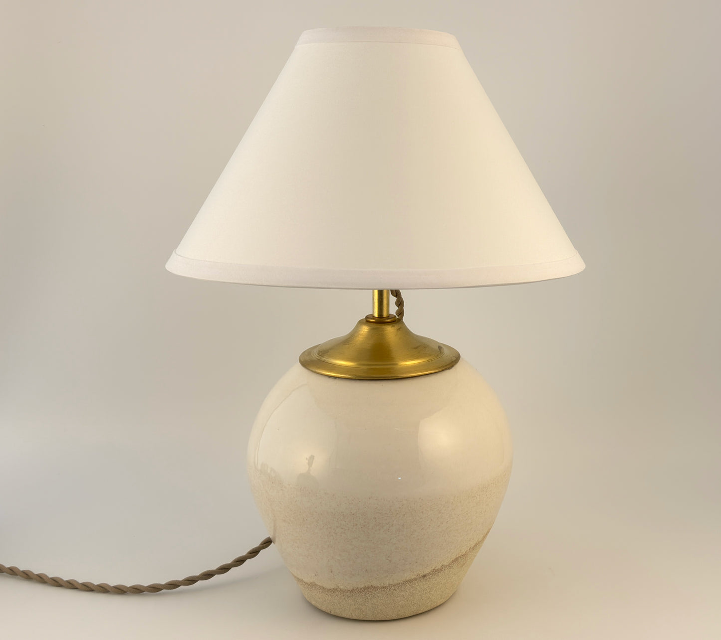 Handcrafted Ceramic Table Lamp with Brass Hardware | Timeless Modern Farmhouse Style