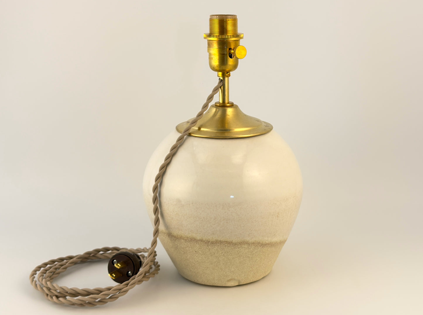 Handcrafted Ceramic Table Lamp with Brass Hardware | Timeless Modern Farmhouse Style