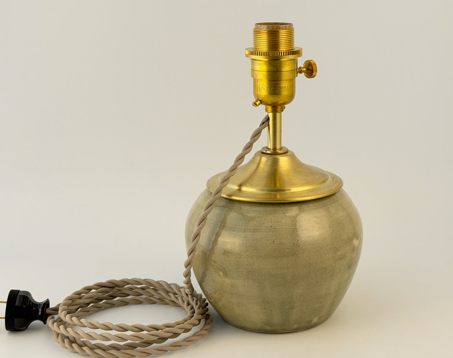 Handcrafted Ceramic Table Lamp with Brass Hardware | Timeless Modern Farmhouse Style