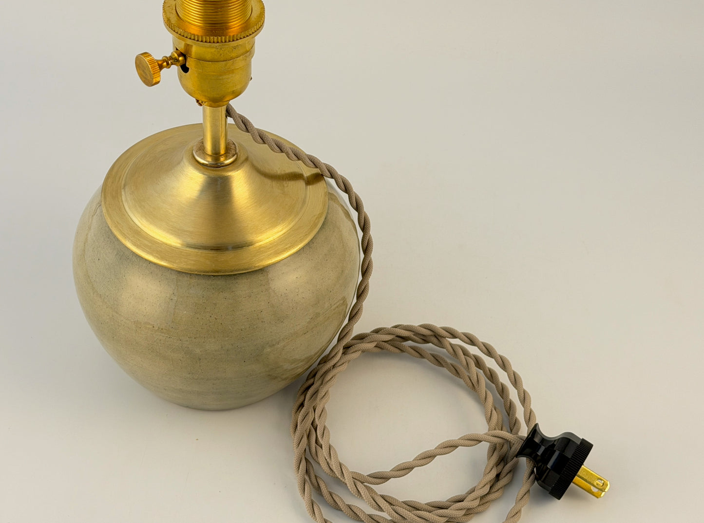 Handcrafted Ceramic Table Lamp with Brass Hardware | Timeless Modern Farmhouse Style