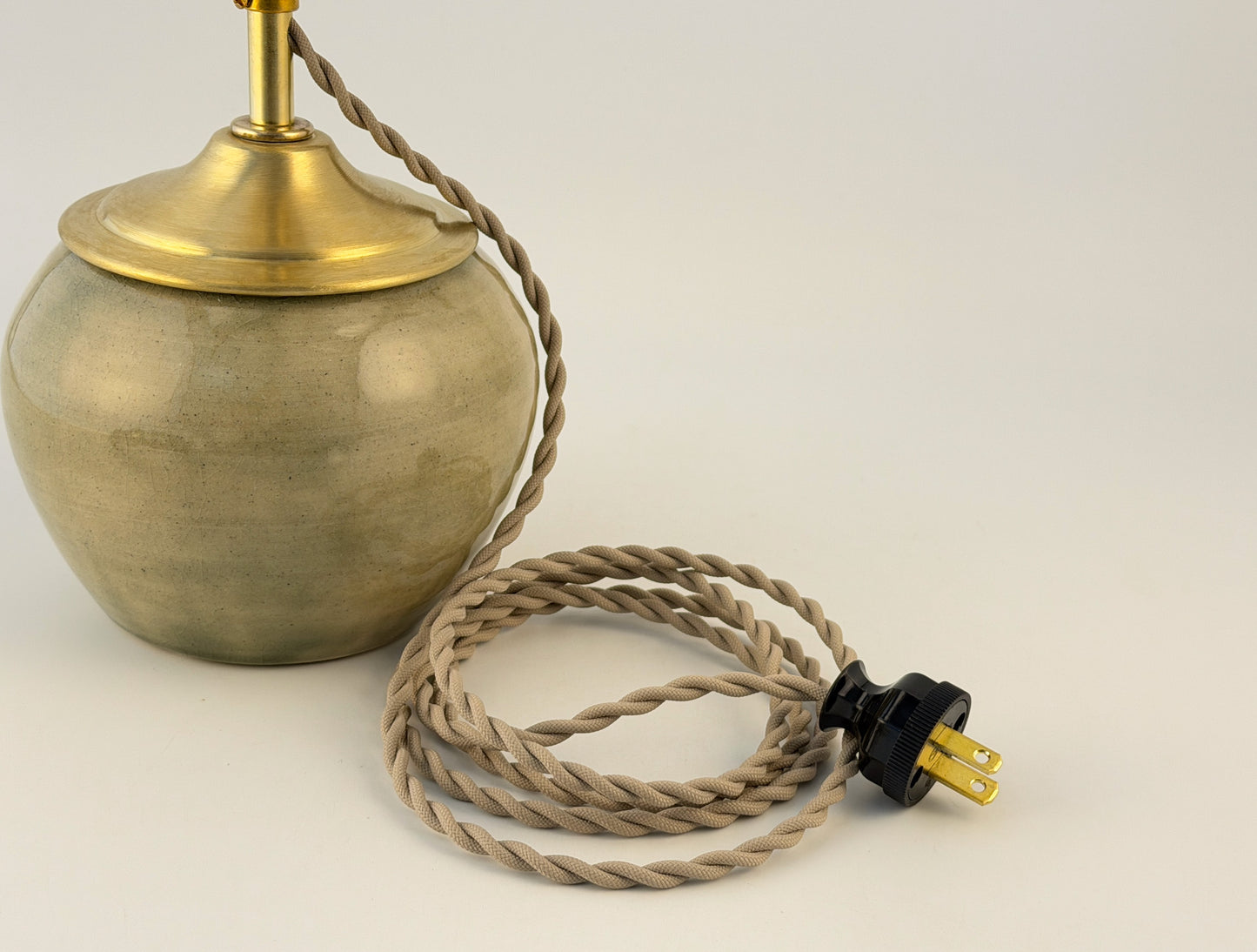 Handcrafted Ceramic Table Lamp with Brass Hardware | Timeless Modern Farmhouse Style