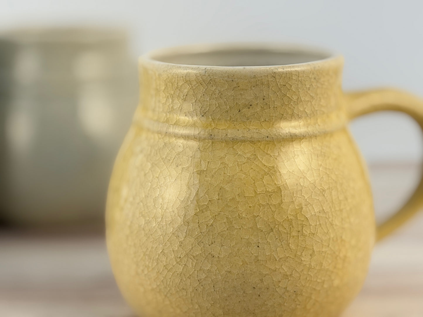 Pastel Crackle Glaze Ceramic Mugs – 16 oz Handmade Spring Coffee Cups, Singular Pieces Collection