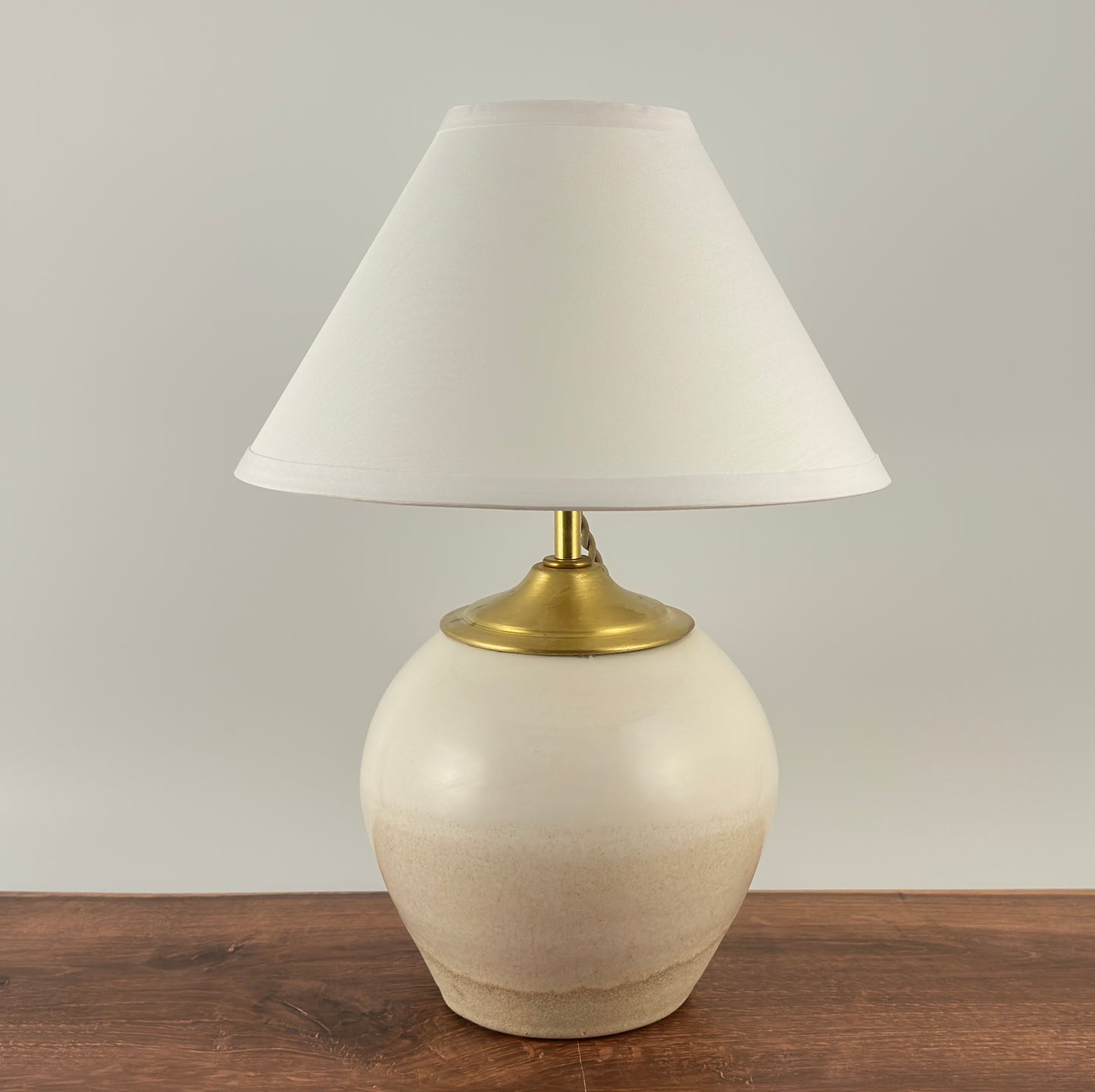 Handcrafted Ceramic Table Lamp with Brass Hardware | Timeless Modern Farmhouse Style
