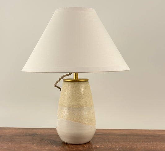 Handcrafted Ceramic Table Lamp with Brass Hardware | Timeless Modern Farmhouse Style