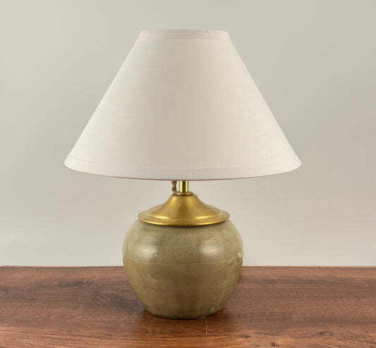 Handcrafted Ceramic Table Lamp with Brass Hardware | Timeless Modern Farmhouse Style