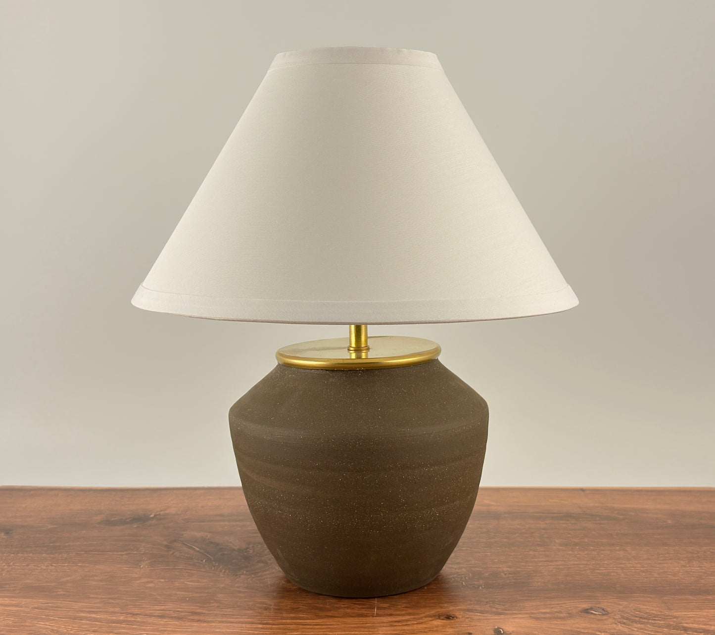 Handcrafted Ceramic Table Lamp with Brass Hardware | Timeless Modern Farmhouse Style