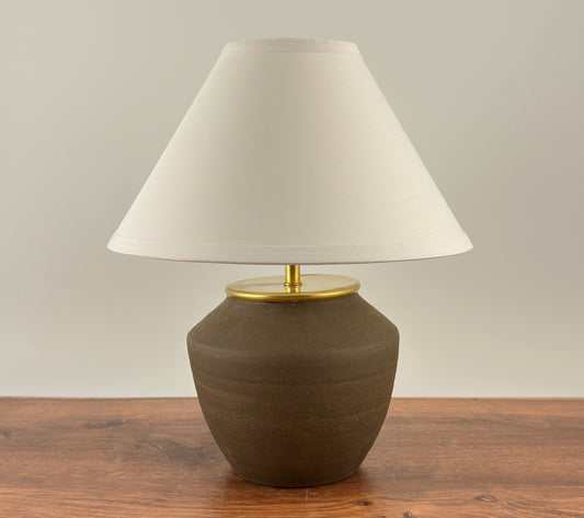 Handcrafted Ceramic Table Lamp with Brass Hardware | Timeless Modern Farmhouse Style