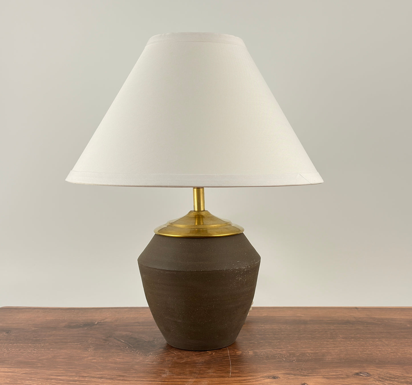 Handcrafted Ceramic Table Lamp with Brass Hardware | Timeless Modern Farmhouse Style