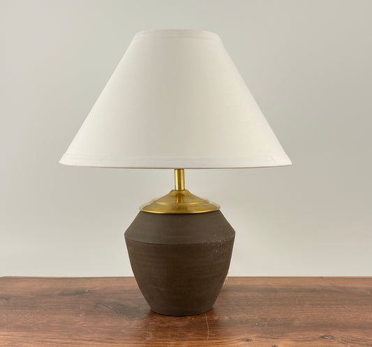 Handcrafted Ceramic Table Lamp with Brass Hardware | Timeless Modern Farmhouse Style