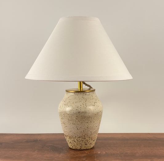 Handcrafted Ceramic Table Lamp with Brass Hardware | Timeless Modern Farmhouse Style
