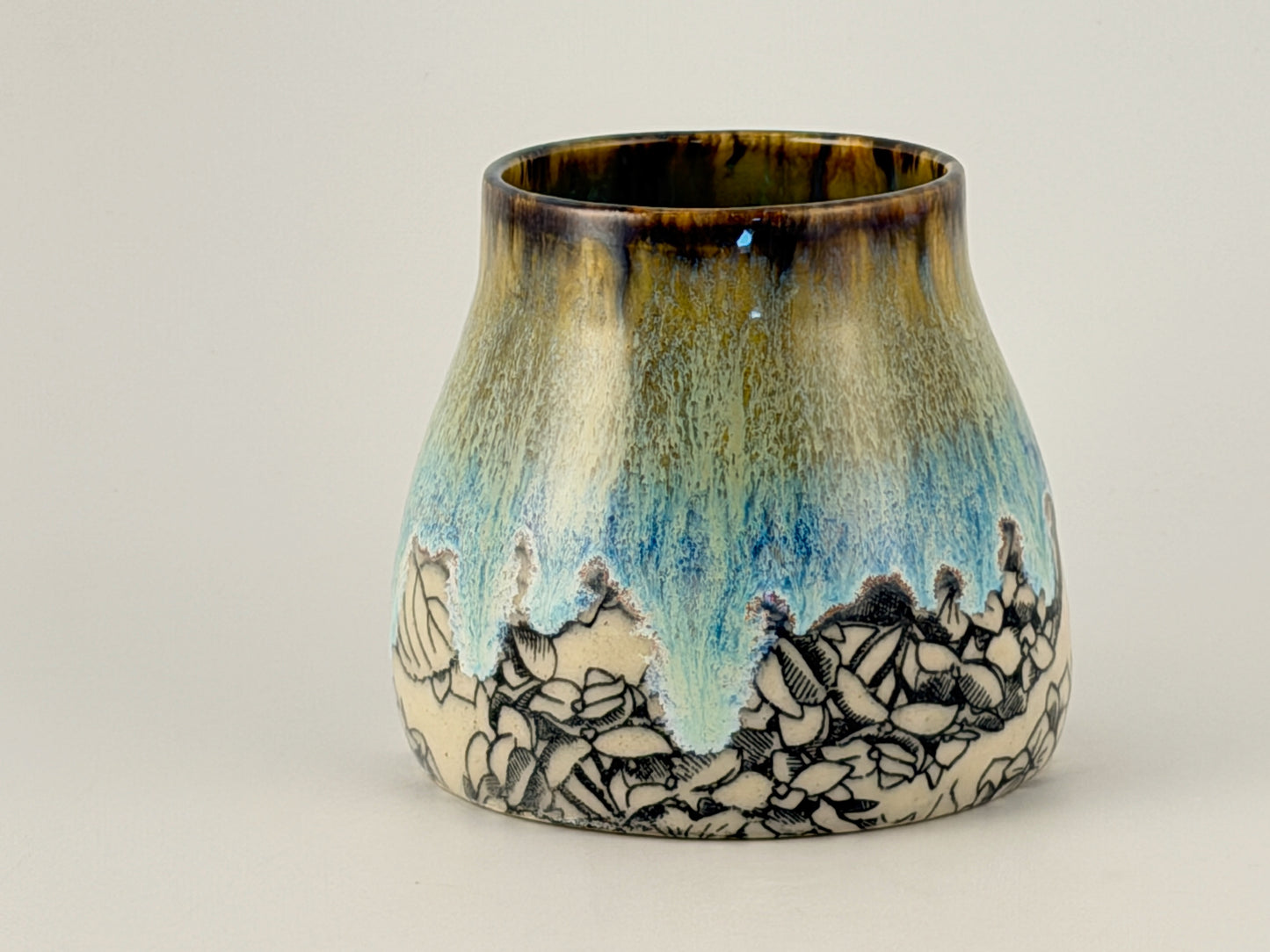 One of a Kind Hand Thrown Mug – Underglaze & Drip Glaze | Singular Piece, Handmade mug Handcrafted pottery