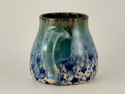 One of a Kind Hand Thrown Mug – Underglaze & Drip Glaze | Singular Piece, Handmade mug Handcrafted pottery