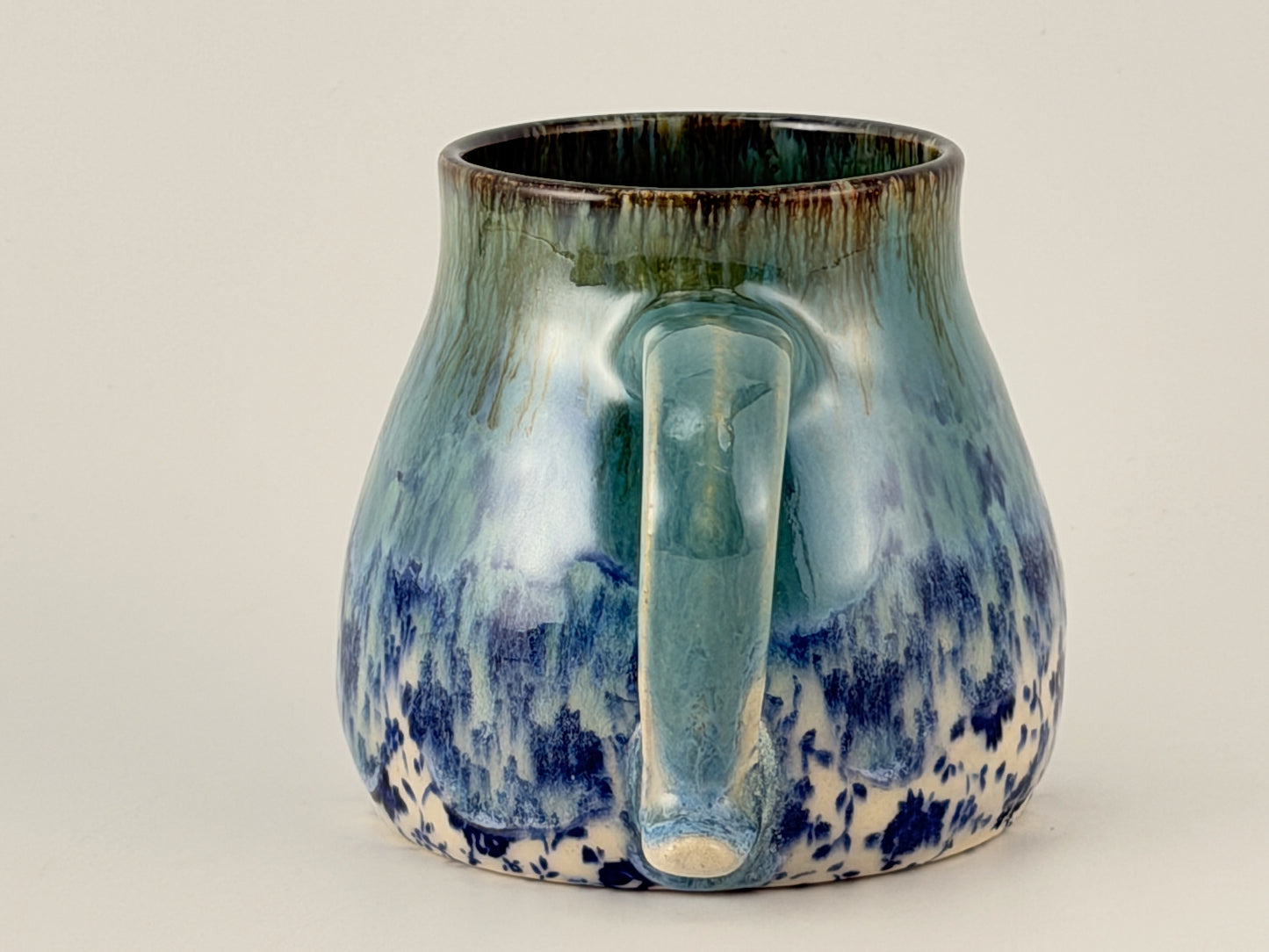 One of a Kind Hand Thrown Mug – Underglaze & Drip Glaze | Singular Piece, Handmade mug Handcrafted pottery