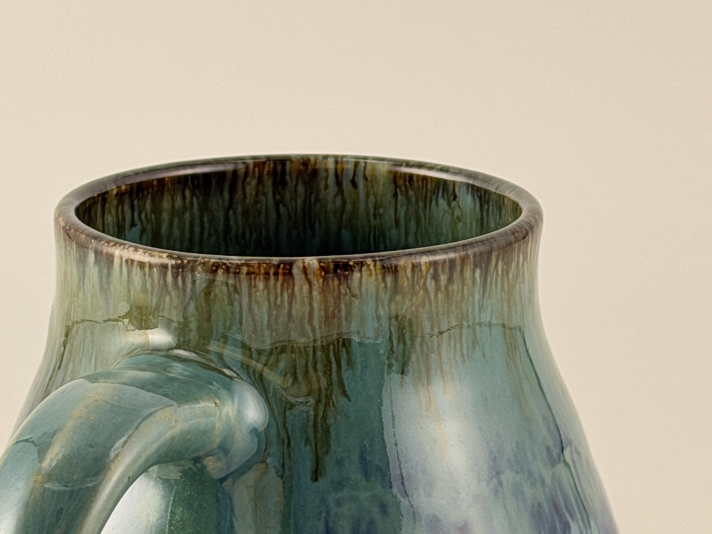 One of a Kind Hand Thrown Mug – Underglaze & Drip Glaze | Singular Piece, Handmade mug Handcrafted pottery