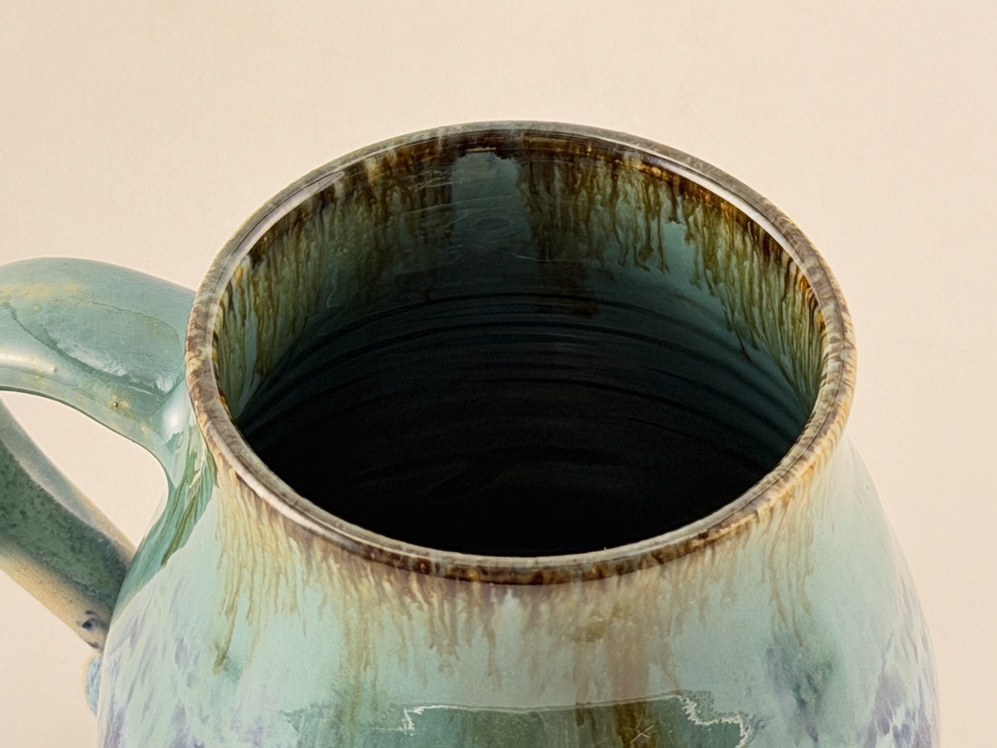 One of a Kind Hand Thrown Mug – Underglaze & Drip Glaze | Singular Piece, Handmade mug Handcrafted pottery