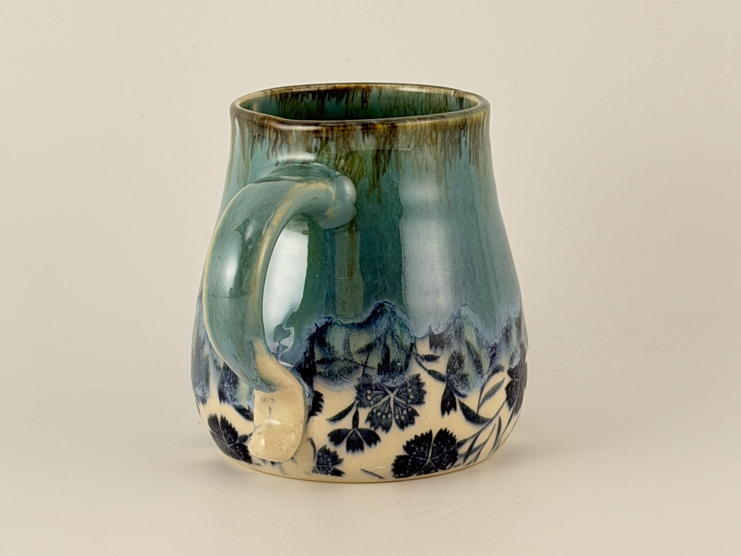 One of a Kind Hand Thrown Mug – Underglaze & Drip Glaze | Singular Piece, Handmade mug Handcrafted pottery