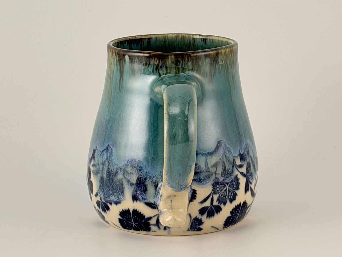 One of a Kind Hand Thrown Mug – Underglaze & Drip Glaze | Singular Piece, Handmade mug Handcrafted pottery