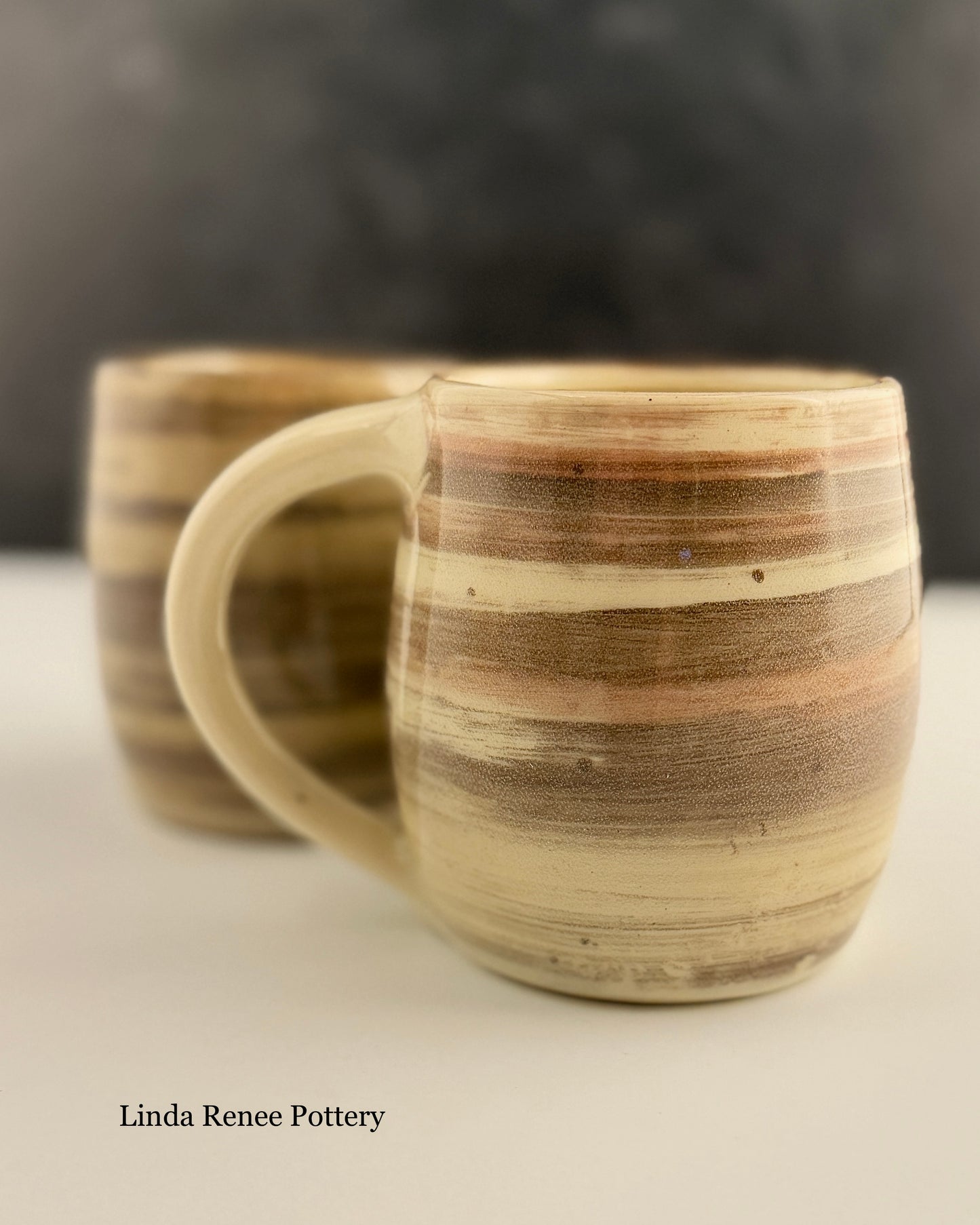 One of a Kind Hand Thrown Mug – Wood Grain Glaze | Singular Piece Hand painted