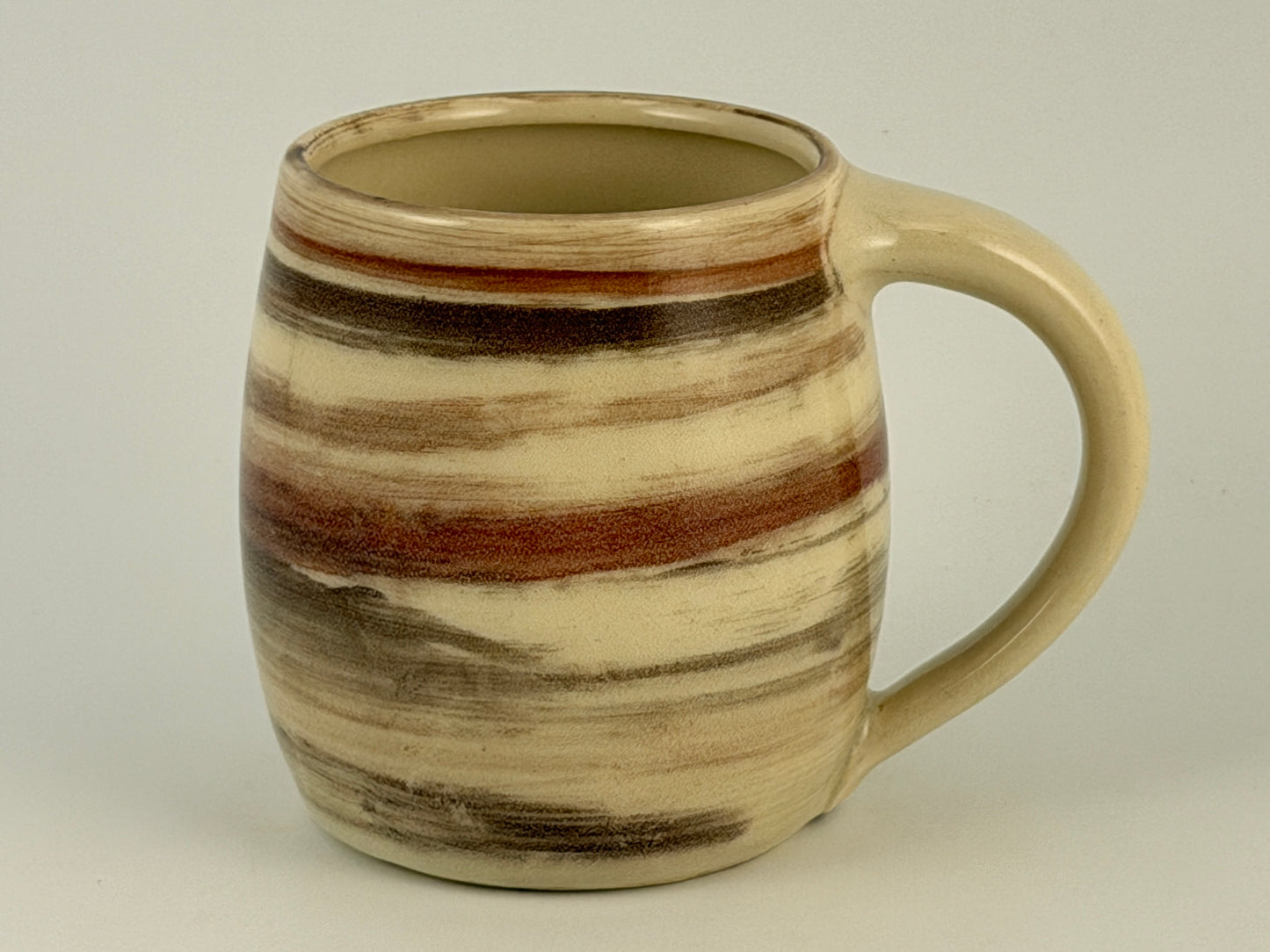 One of a Kind Hand Thrown Mug – Wood Grain Glaze | Singular Piece Hand painted
