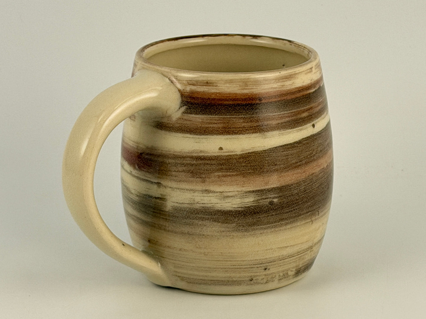 One of a Kind Hand Thrown Mug – Wood Grain Glaze | Singular Piece Hand painted