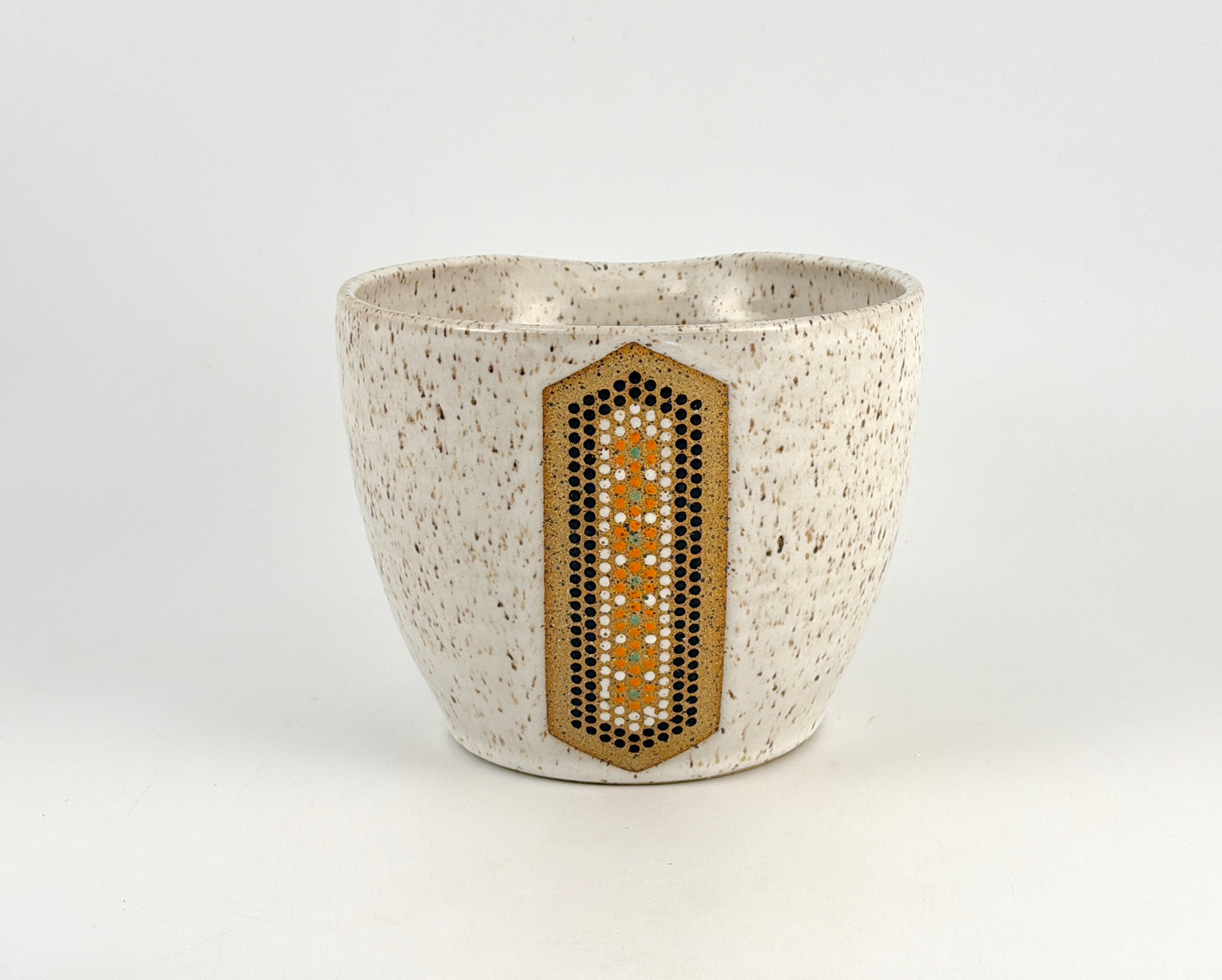 Tessera Collection Batter Bowl | One of a Kind Geometric Pottery with pour spout Large Mixing Bowl
