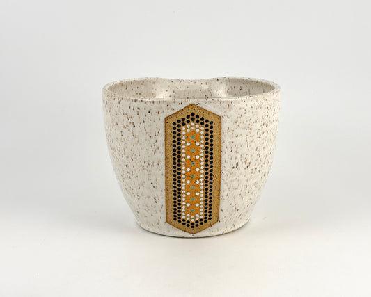 Tessera Collection Batter Bowl | One of a Kind Geometric Pottery with pour spout Large Mixing Bowl
