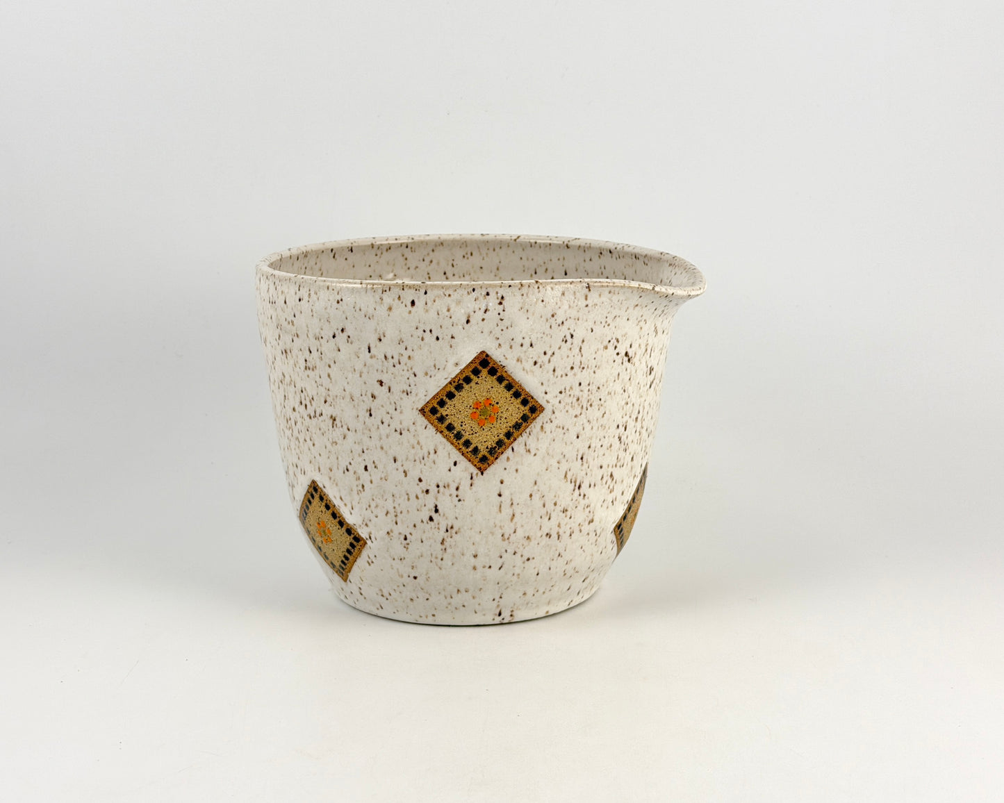 Tessera Collection Batter Bowl | One of a Kind Geometric Pottery with pour spout Large Mixing Bowl