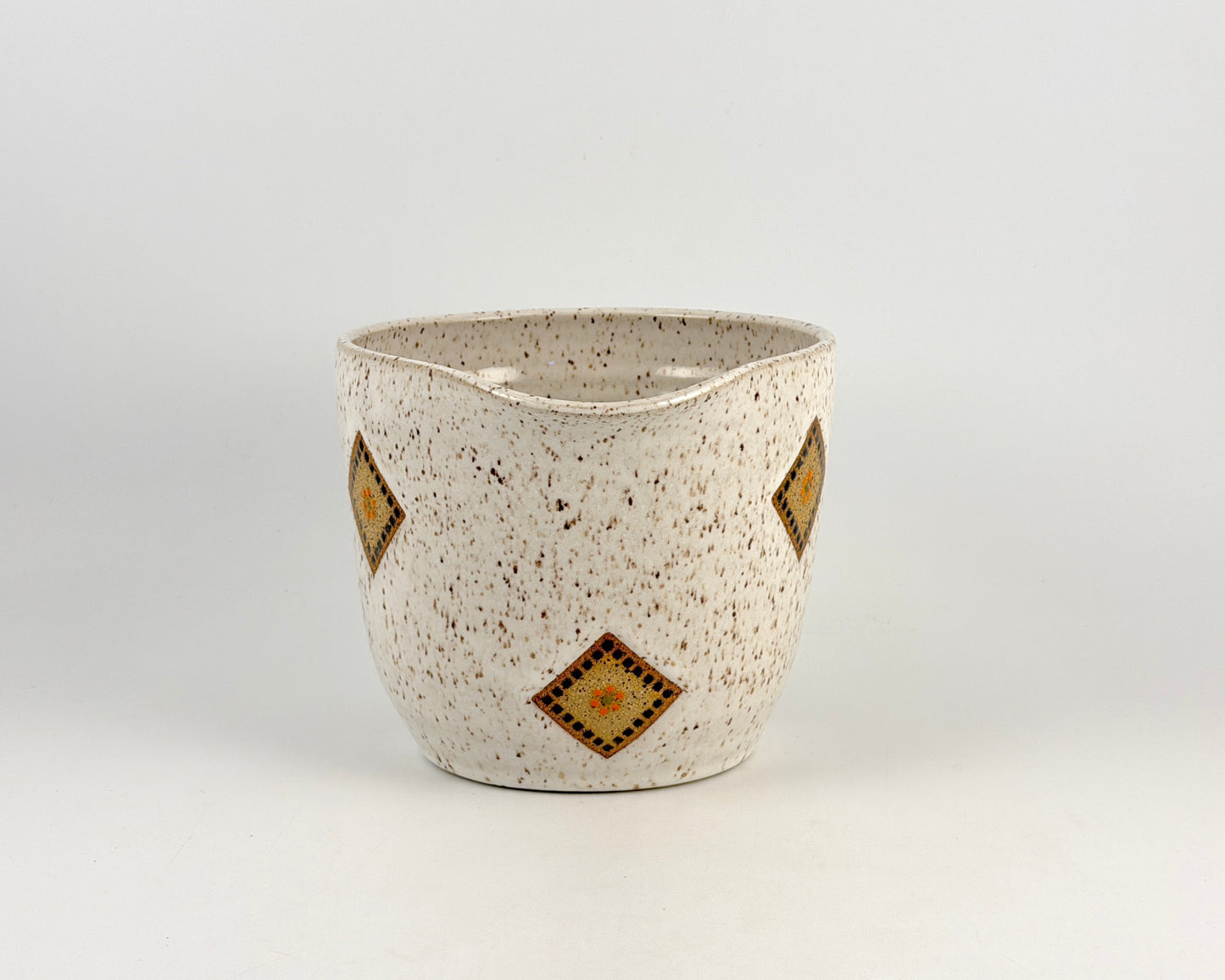 Tessera Collection Batter Bowl | One of a Kind Geometric Pottery with pour spout Large Mixing Bowl