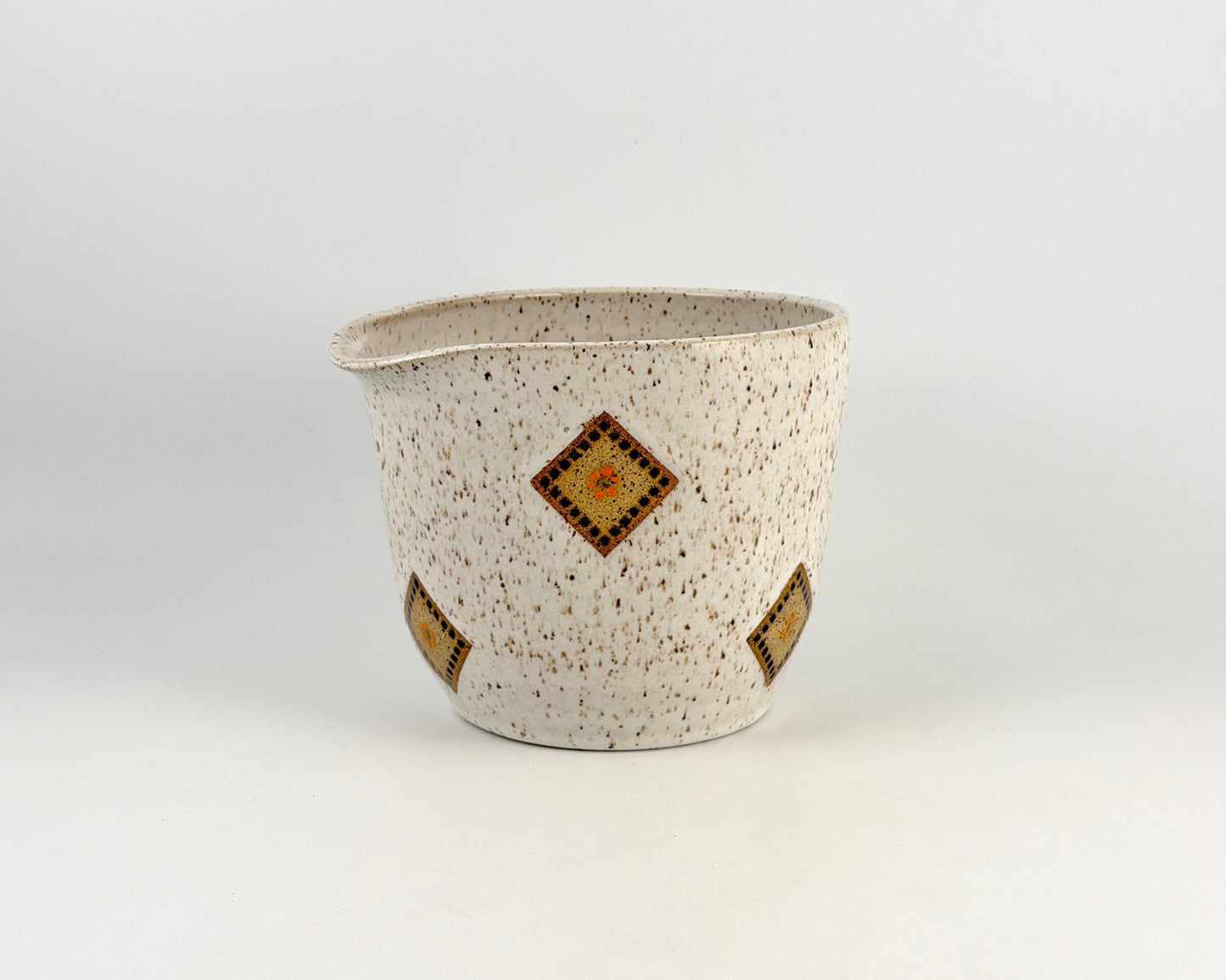 Tessera Collection Batter Bowl | One of a Kind Geometric Pottery with pour spout Large Mixing Bowl