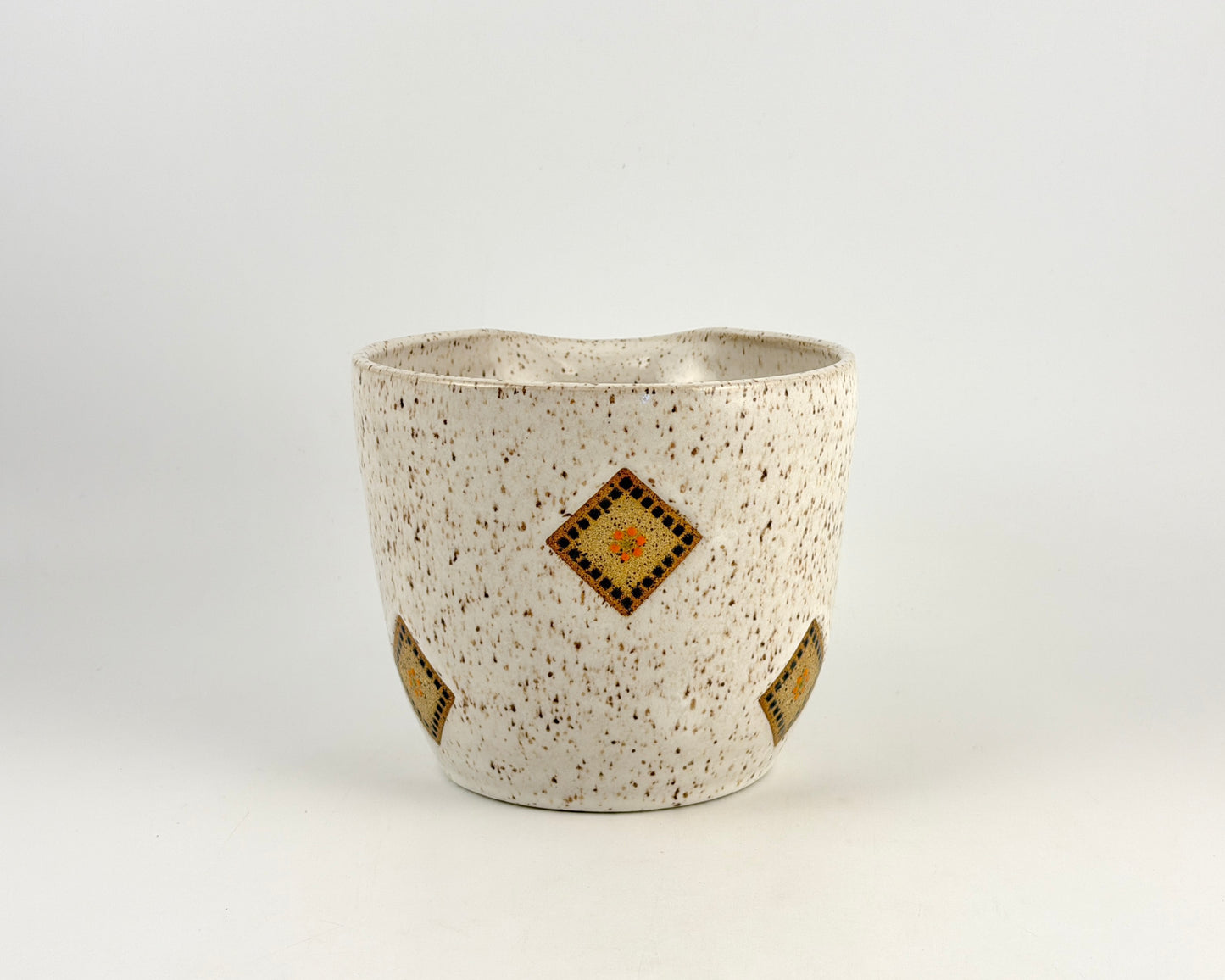 Tessera Collection Batter Bowl | One of a Kind Geometric Pottery with pour spout Large Mixing Bowl