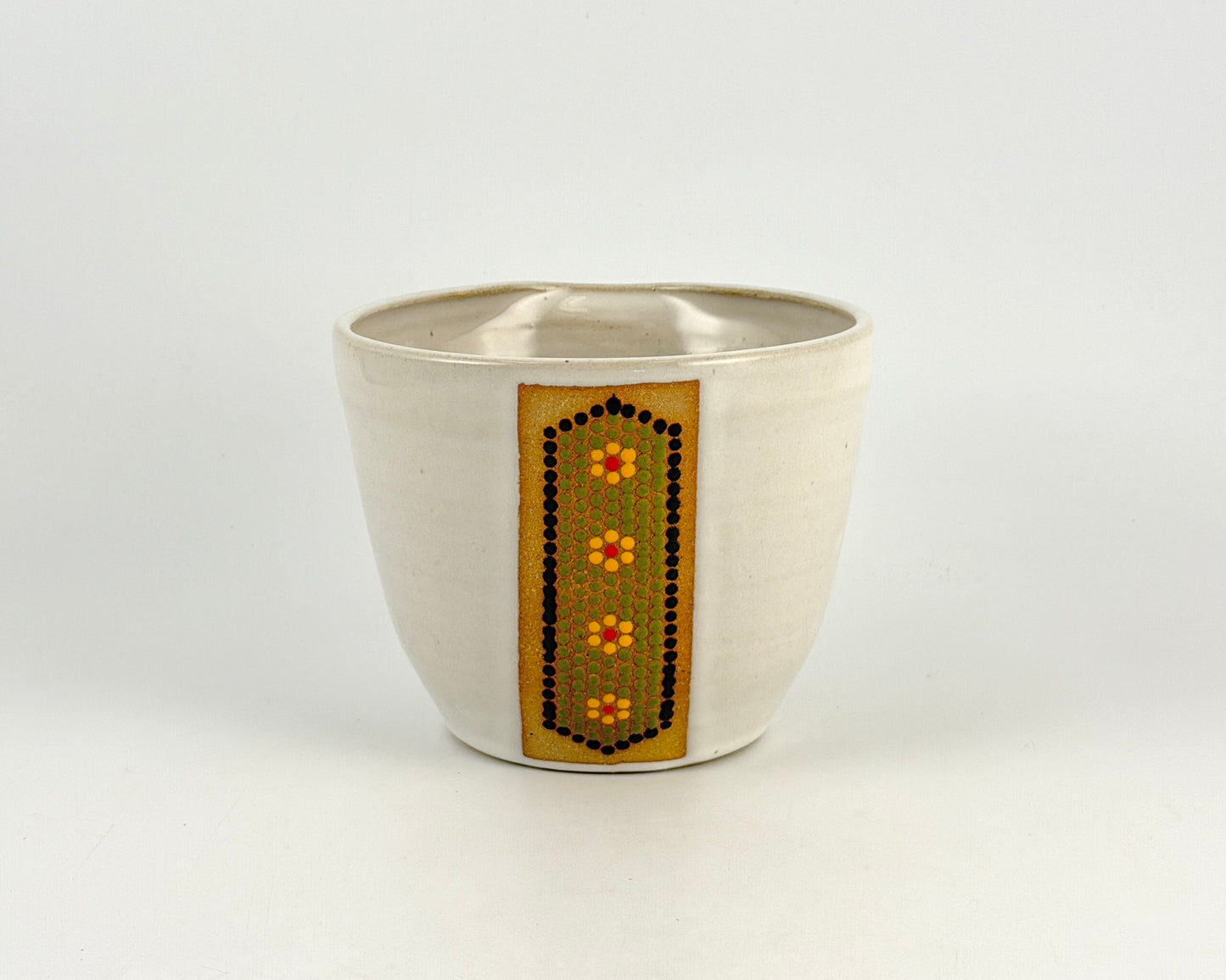 Tessera Collection Batter Bowl | One of a Kind Geometric Pottery with pour spout Small Mixing Bowl