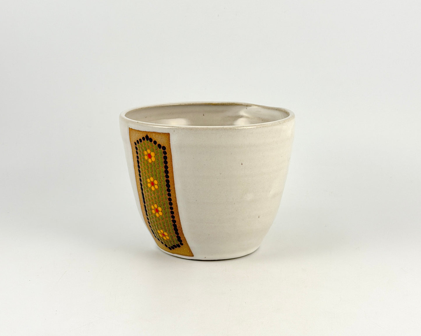 Tessera Collection Batter Bowl | One of a Kind Geometric Pottery with pour spout Small Mixing Bowl