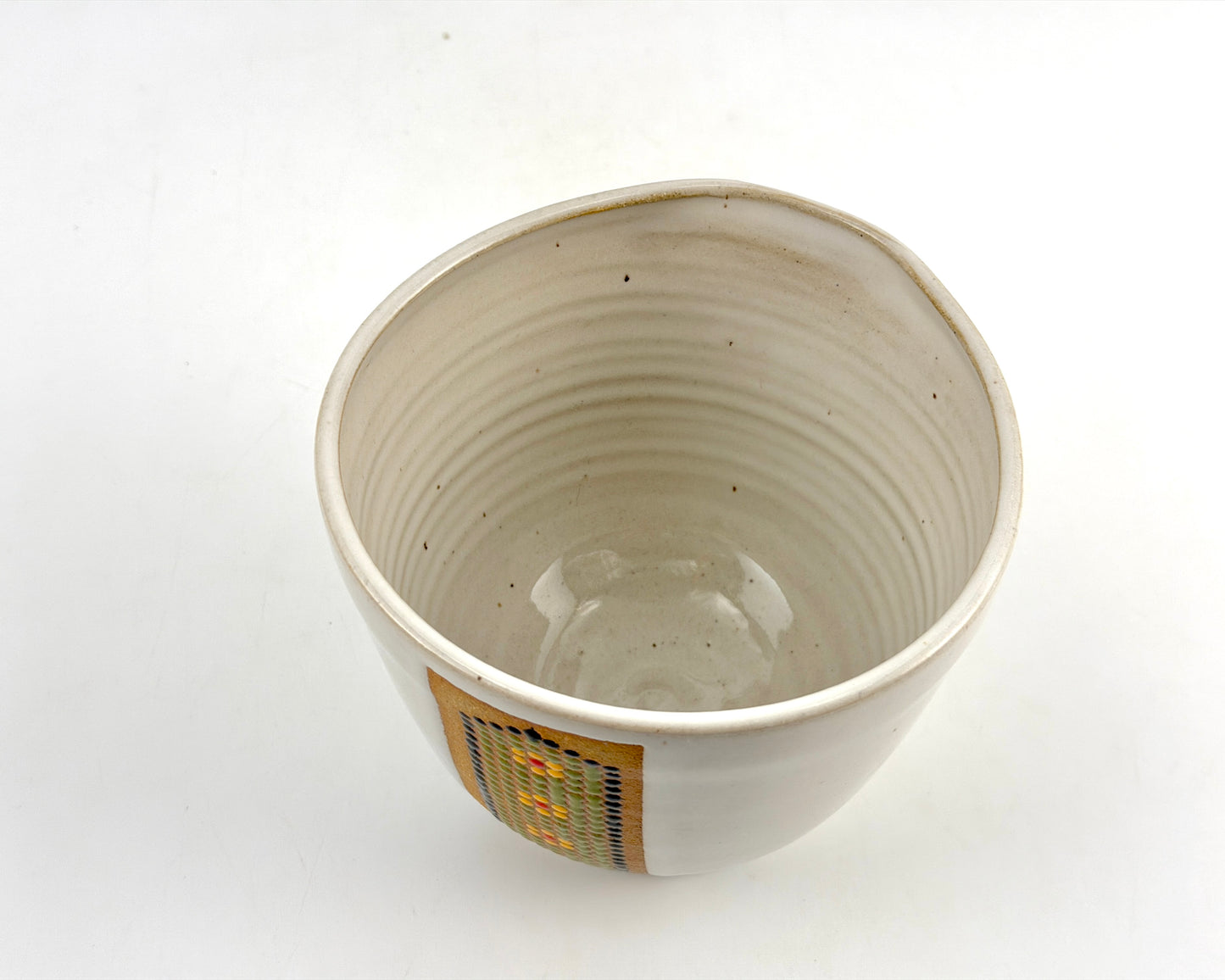 Tessera Collection Batter Bowl | One of a Kind Geometric Pottery with pour spout Small Mixing Bowl