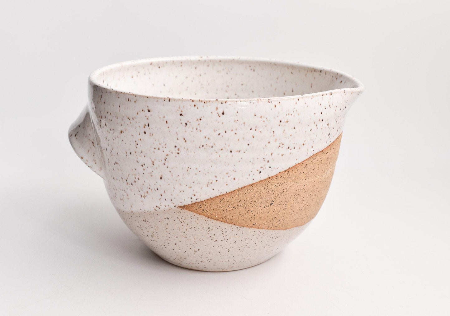 Homespun Batter Bowls | Handmade Mixing Bowls with Handle & Pour Spout | Set of 4 Sizes