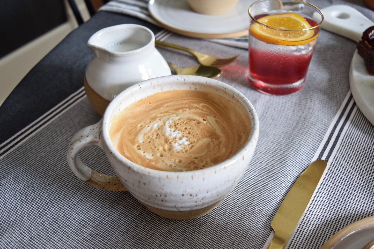 Handmade Ceramic Latte Mug | Large 16–18 oz | Homespun Collection