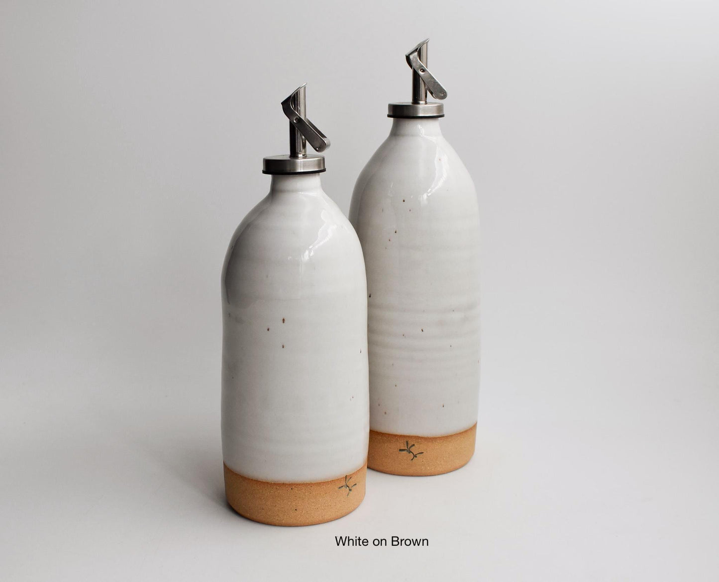 Handmade Ceramic Olive Oil Cruet | Drip-Free Pourer | Homespun Collection