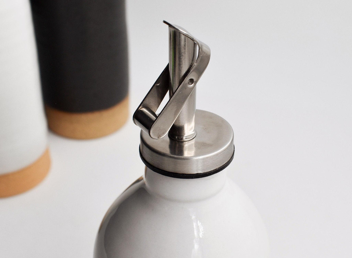 Handmade Ceramic Olive Oil Cruet | Drip-Free Pourer | Homespun Collection