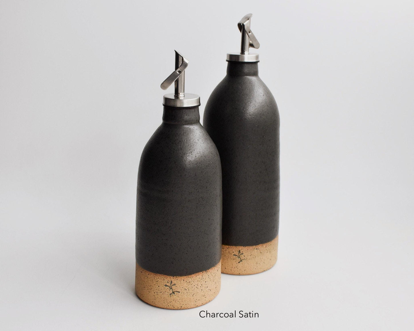 Handmade Ceramic Olive Oil Cruet | Drip-Free Pourer | Homespun Collection